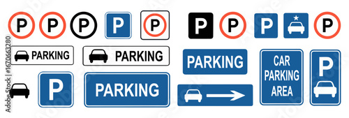 car parking icon set vector
