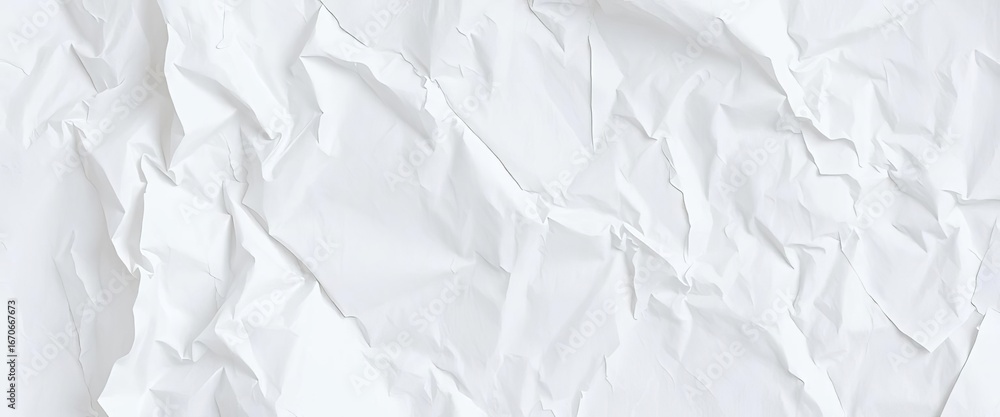 Naklejka premium Wrinkled white tissue paper, delicate texture, soft folds, light background, celebration, stock