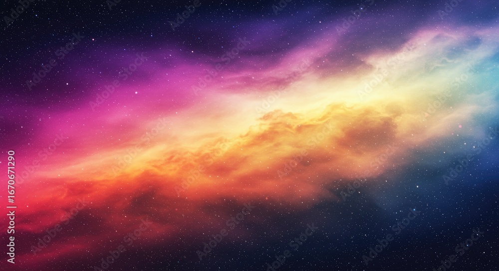 Fototapeta premium Colorful cosmic nebula with stars in deep space galaxy