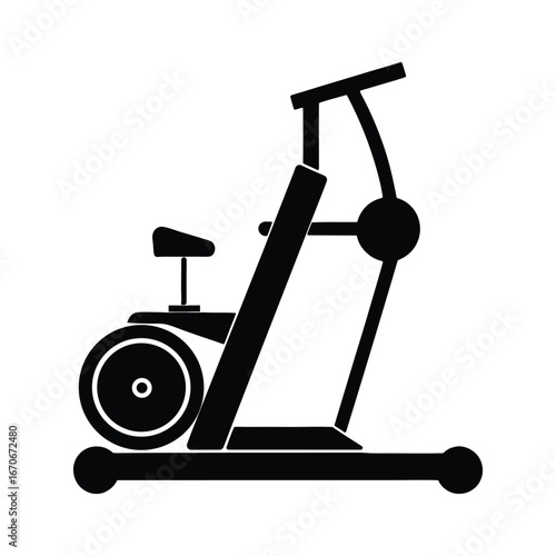 Stair climber machine silhouette icon—perfect for cardio, gym equipment, and fitness