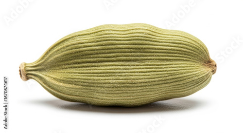 Wallpaper Mural Macro shot of a whole green cardamom pod on white background in a studio setting with detailed texture Torontodigital.ca