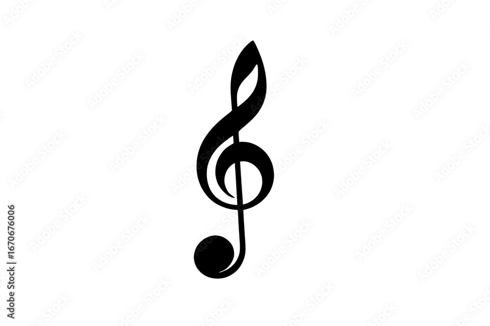 Obraz premium a musical symbol, displaying its design, creating a strong visual effect, with details and style, no background.
