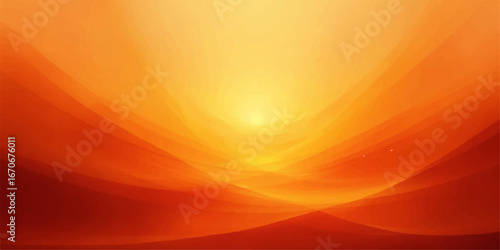 Vibrant abstract orange and red backgrounds with glowing yellow sunlight rays create a dynamic, warm summer design