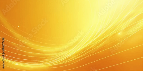 Vibrant abstract orange and yellow waves with flowing lines create a dynamic, energetic background vector illustration