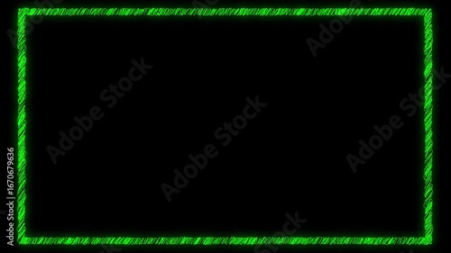 Wallpaper Mural Neon green scribble frame with glitch effect on black background Torontodigital.ca