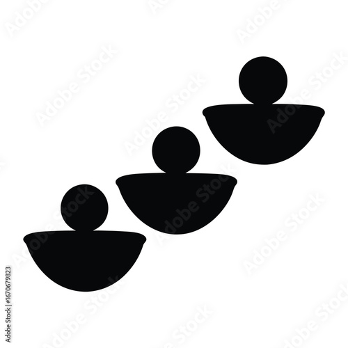 Abstract representation of ascending figures in black and white display