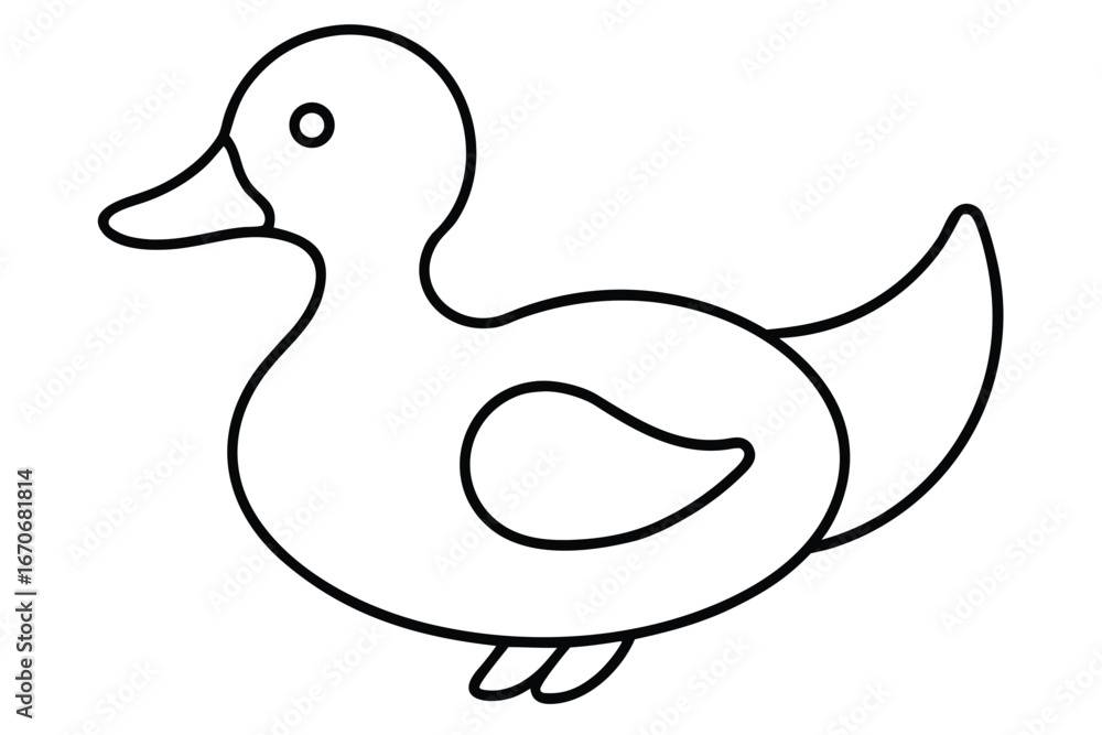 Obraz premium one line vector illustration of a baby duck conti