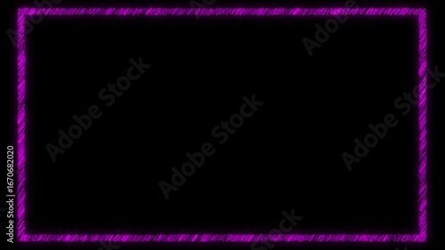Wallpaper Mural Neon purple scribble frame with glitch effect on black background Torontodigital.ca