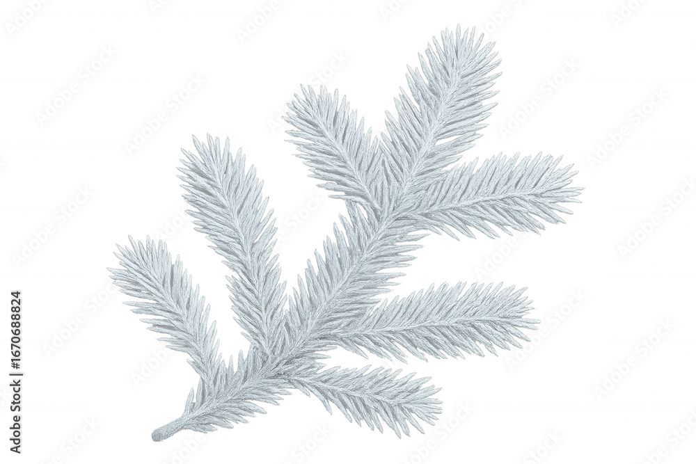 Naklejka premium Silver fir branches spreading holiday cheer, decorating winter backgrounds with festive evergreen elegance