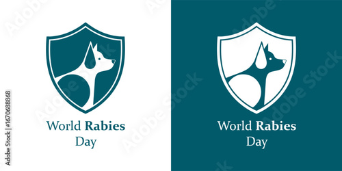 Protecting pets with a dog shield emblem for World Rabies Day awareness