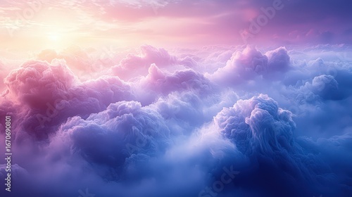 Abstract Cloud Background in Pink-Purple Gradient
