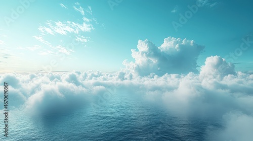 Clouds Over Calm Ocean in Soft Light
