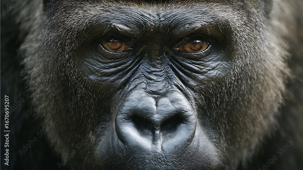 Obraz premium cute gorilla face sticker image