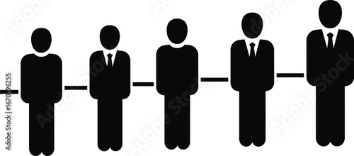 Illustration of a business team hierarchy, showing structure of an organization