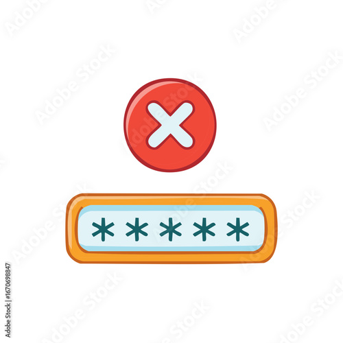 Incorrect Password Entry with Error Symbol