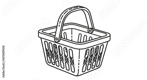 Clean and modern shopping basket icon for e commerce and retail