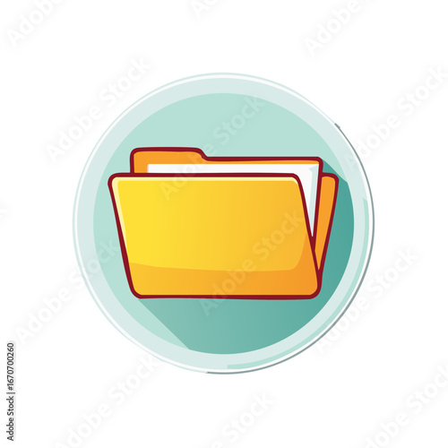 Yellow document folder icon for organized digital files and data storage