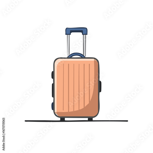Orange Rolling Suitcase with Telescopic Handle, Travel Luggage