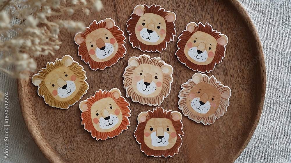 Obraz premium cute lion face sticker image