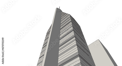 Architecture building skyscraper urban cityscape modern design structure construction high rise tower on transparent background
