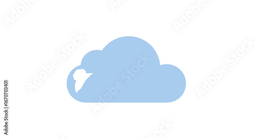 Light blue cloud computing icon vector illustration weather sky storage data network internet technology on transparent background