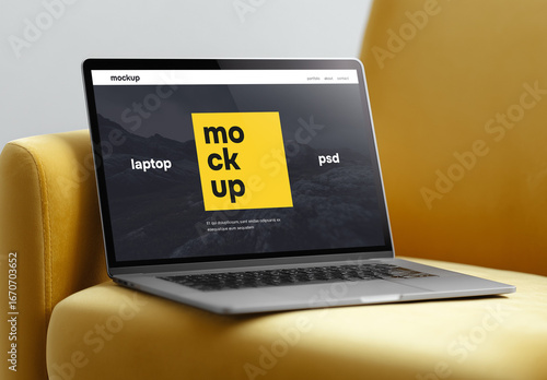 Interior laptop mockup