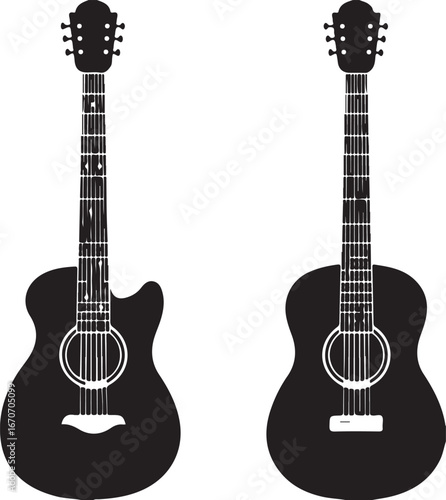 acoustic guitar and electric guitar