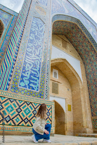 Madrasah building in the historical center of Bukhara