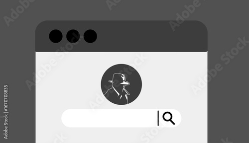 Incognito webpage searchbar technology illustration