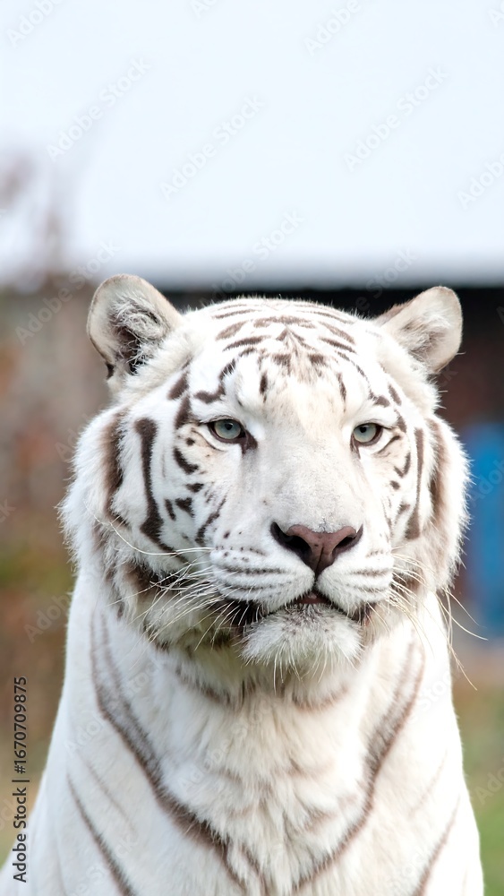 Naklejka premium Close-up of a white tiger