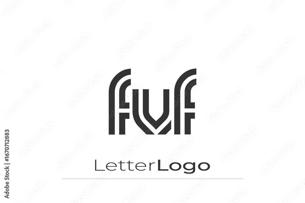 Fototapeta premium FVF Creative Unique Modern Letter Logo Design. Elegant Monogram Logo Design with Decorative Elements and Typography
