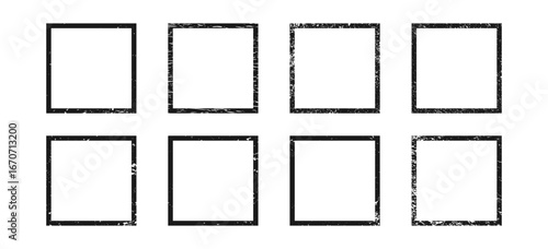 Set of grunge borders in square form