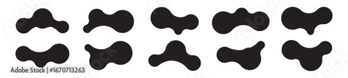 Set of abstract metaball shapes
