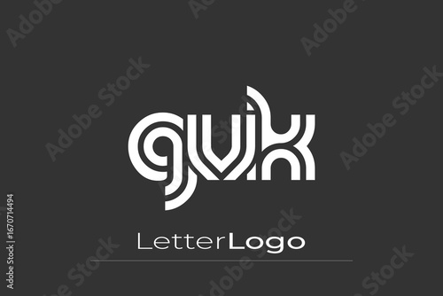 GVK Creative Unique Modern Letter Logo Design. Elegant Monogram Logo Design with Decorative Elements and Typography