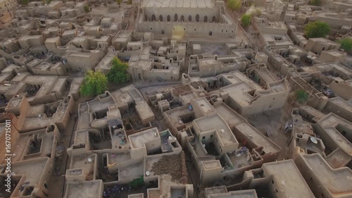 Mali – 4K Drone Aerial of Djenné with Famous Great Mosque of Mud Architecture