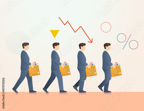 Mass Lay Off - Loss of Job - Employee moving out - Illustration