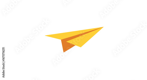 Paper airplane origami fly travel message send communication freedom childhood design graphic illustration on transparent background