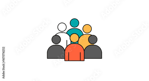 Colorful team community group people teamwork collaboration organization partnership crowd together unity on transparent background