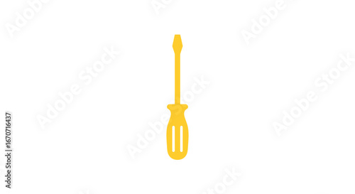 Isolated yellow screwdriver tool for repair maintenance construction and diy projects illustration graphic design on transparent background
