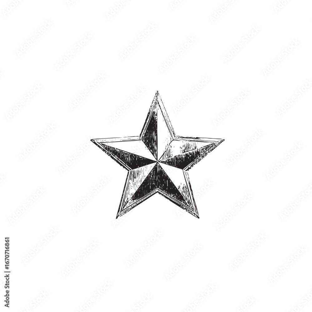 Obraz premium Black and White Vintage Star Vector Design