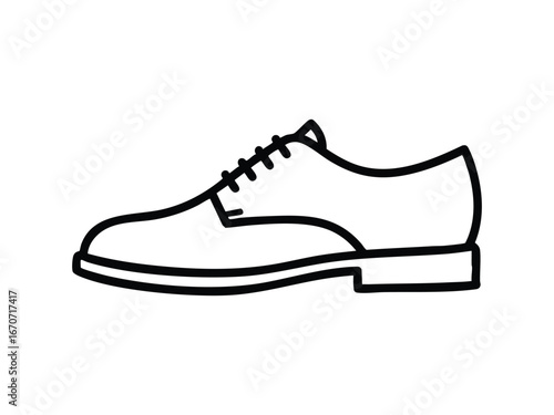 Classic oxford shoe outline simple line art design vector