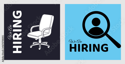 We are hiring recruitment open job vacancy design vector social media post banner template or web banner layout