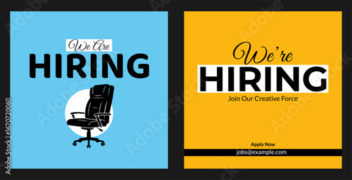 We are hiring job vacancy Social Media Post Or Instagram Promotional Social Media Square Banner And Square Flyer Template Design