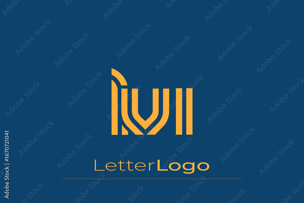Fototapeta premium LVI Creative Unique Modern Letter Logo Design. Elegant Monogram Logo Design with Decorative Elements and Typography