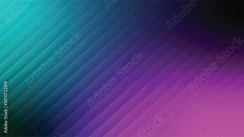 Abstract gradient background with diagonal stripes in shades of teal blue purple and pink