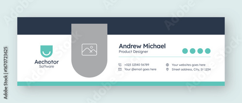 Email signature or email footer and personal social media facebook cover design template