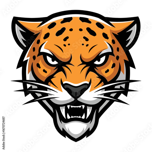 Leopard Head Illustration: A bold and dynamic illustration of a leopard's head, showcasing its fierce expression, distinct spots, and piercing gaze.