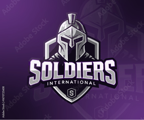 A Spartan helmet with "Soldiers" text, a classic and powerful gaming team logo.