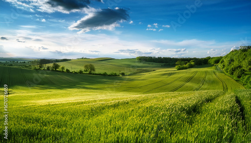 gentle winds dance through lush green fields in late spring