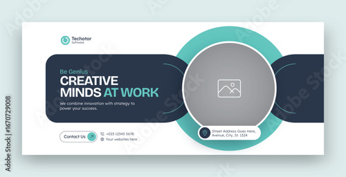 Marketing facebook cover web banner template